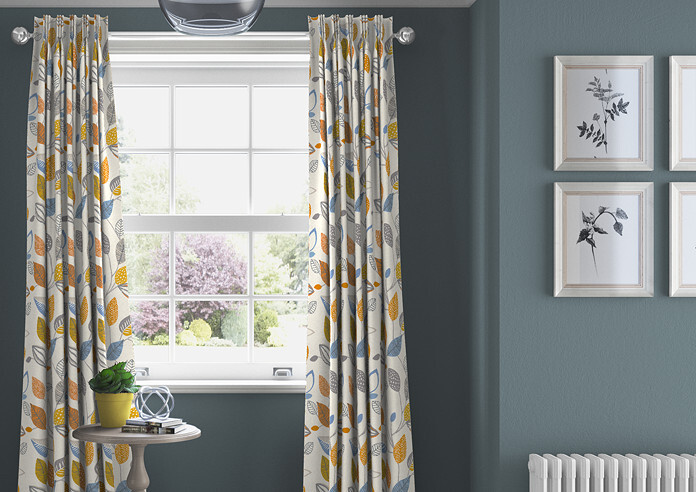 Forest Leaves, Tangerine - Made to Measure Curtains - Image 3